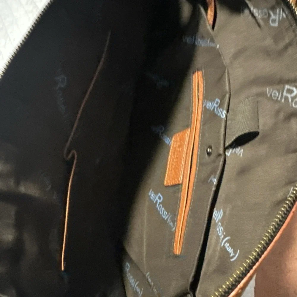 Vei Rossi Made In‎ Italy Brown Leather Briefcase Laptop Bag with Strap